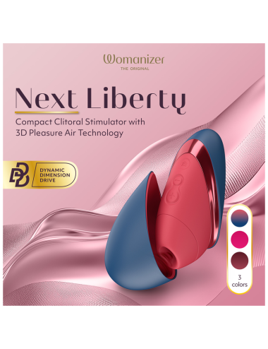 WOMANIZER - NEXT LIBERTY 3D PLEASURE AIR KLITORALSTIMULATOR BLAU/ROT