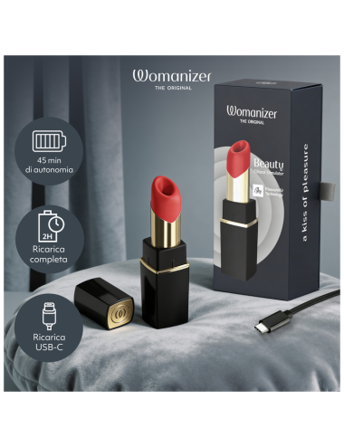 WOMANIZER - SCHÖNER SAUG-KLTORALSTIMULATOR MIT 6 INTENSITÄTSSTUFEN, SCHWARZ UND GOLD